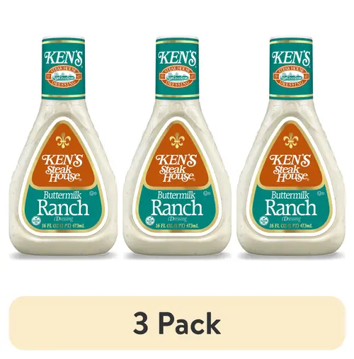(3 pack) Ken's Steak House Buttermilk Ranch Salad Dressing 16 oz