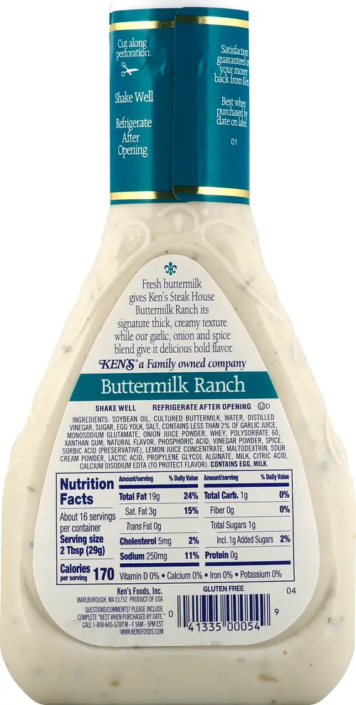 (3 pack) Ken's Steak House Buttermilk Ranch Salad Dressing 16 oz thumbnail 4
