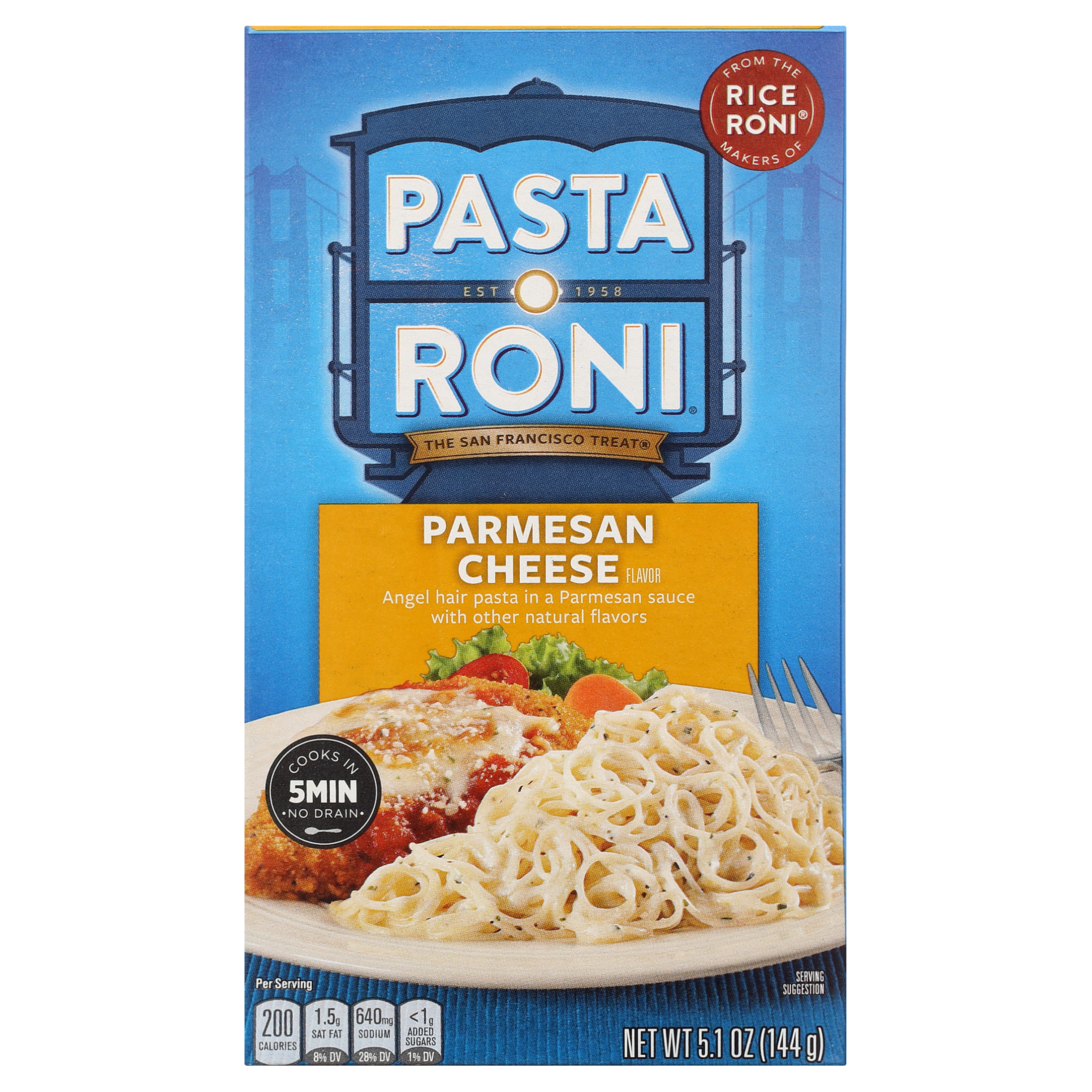 (4 pack) Pasta Roni Parmesan Cheese Angel Hair Pasta, 5.1 oz Box thumbnail 2