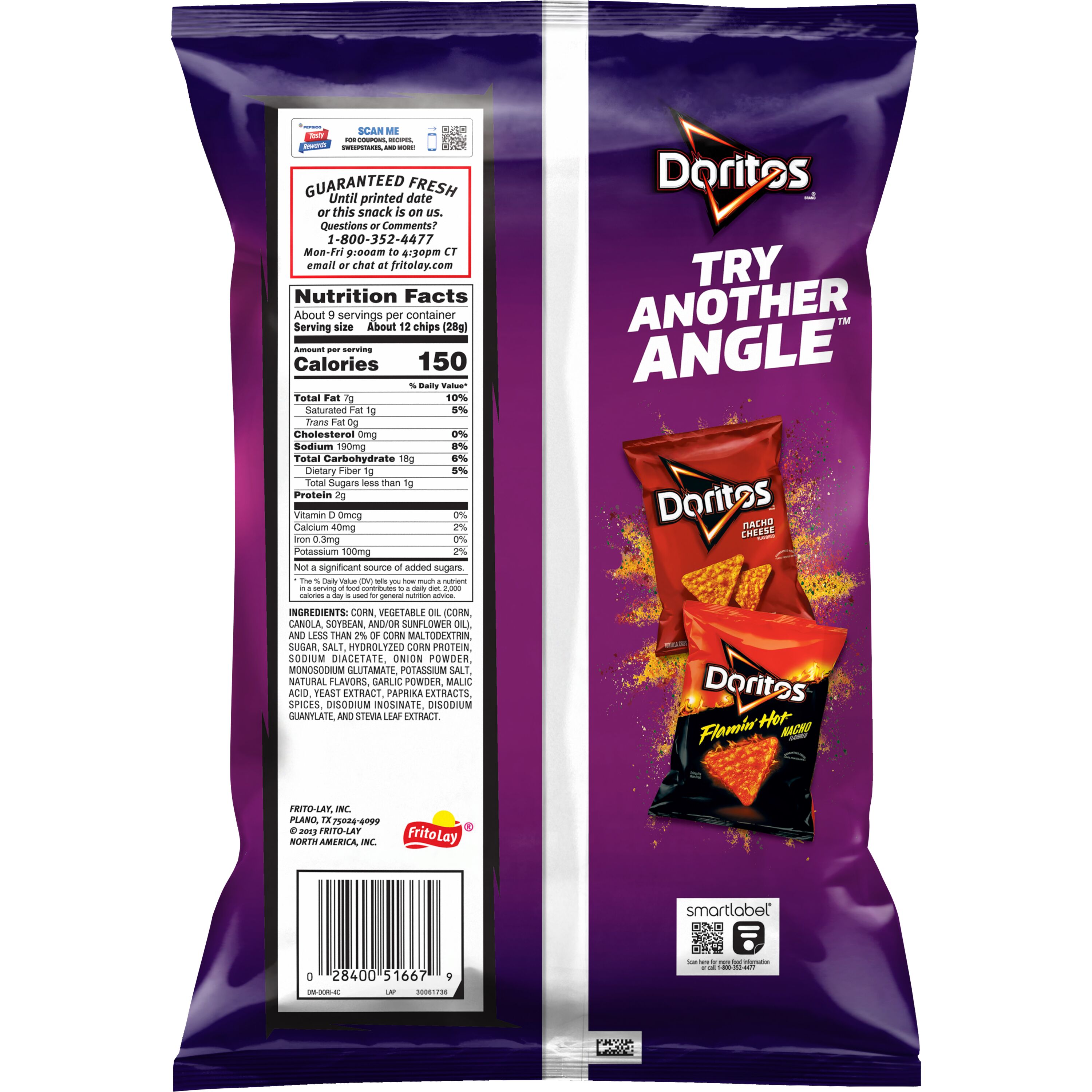 (4 pack) Doritos Tortilla Chips Spicy Sweet Chili Flavored Snack Chips, 9.25 Ounce Bag thumbnail 3
