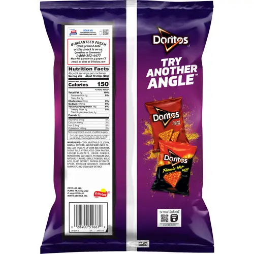 (4 pack) Doritos Tortilla Chips Spicy Sweet Chili Flavored Snack Chips, 9.25 Ounce Bag thumbnail 3