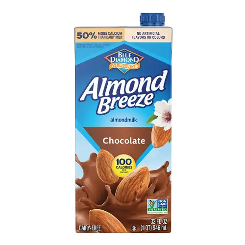 Pack of 12, Blue Diamond Almond Breeze Chocolate Almondmilk, 32 fl oz