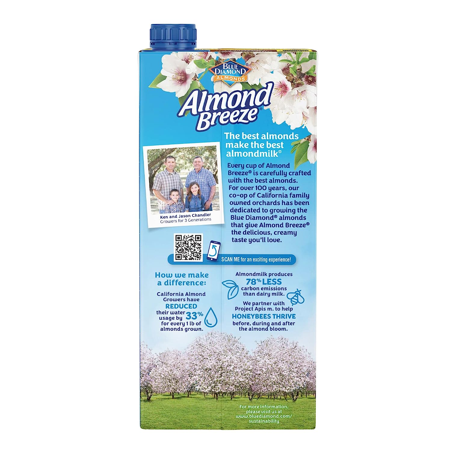 Pack of 12, Blue Diamond Almond Breeze Chocolate Almondmilk, 32 fl oz thumbnail 4