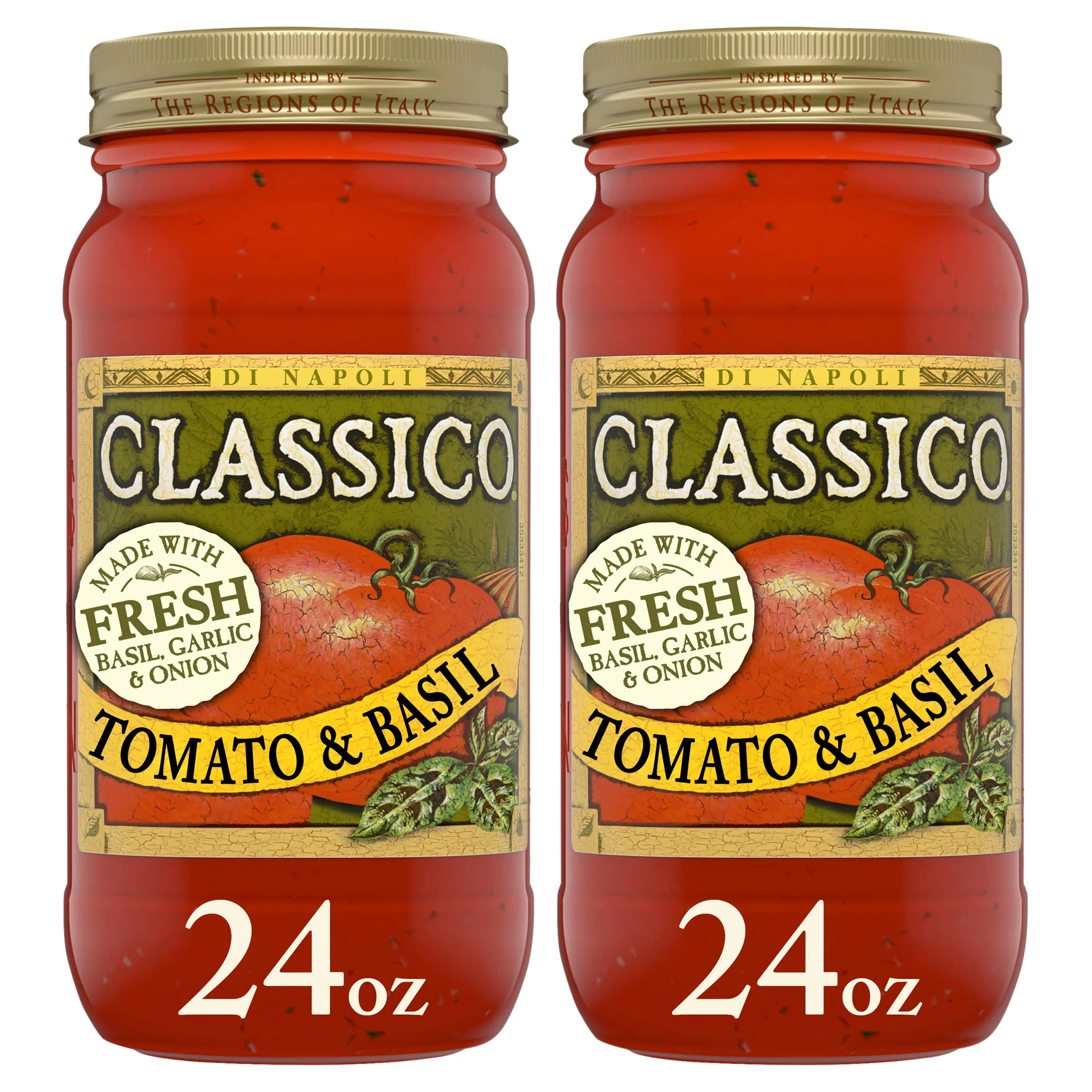 (2 pack) Classico Tomato & Basil Spaghetti Pasta Sauce, 24 oz. Jar