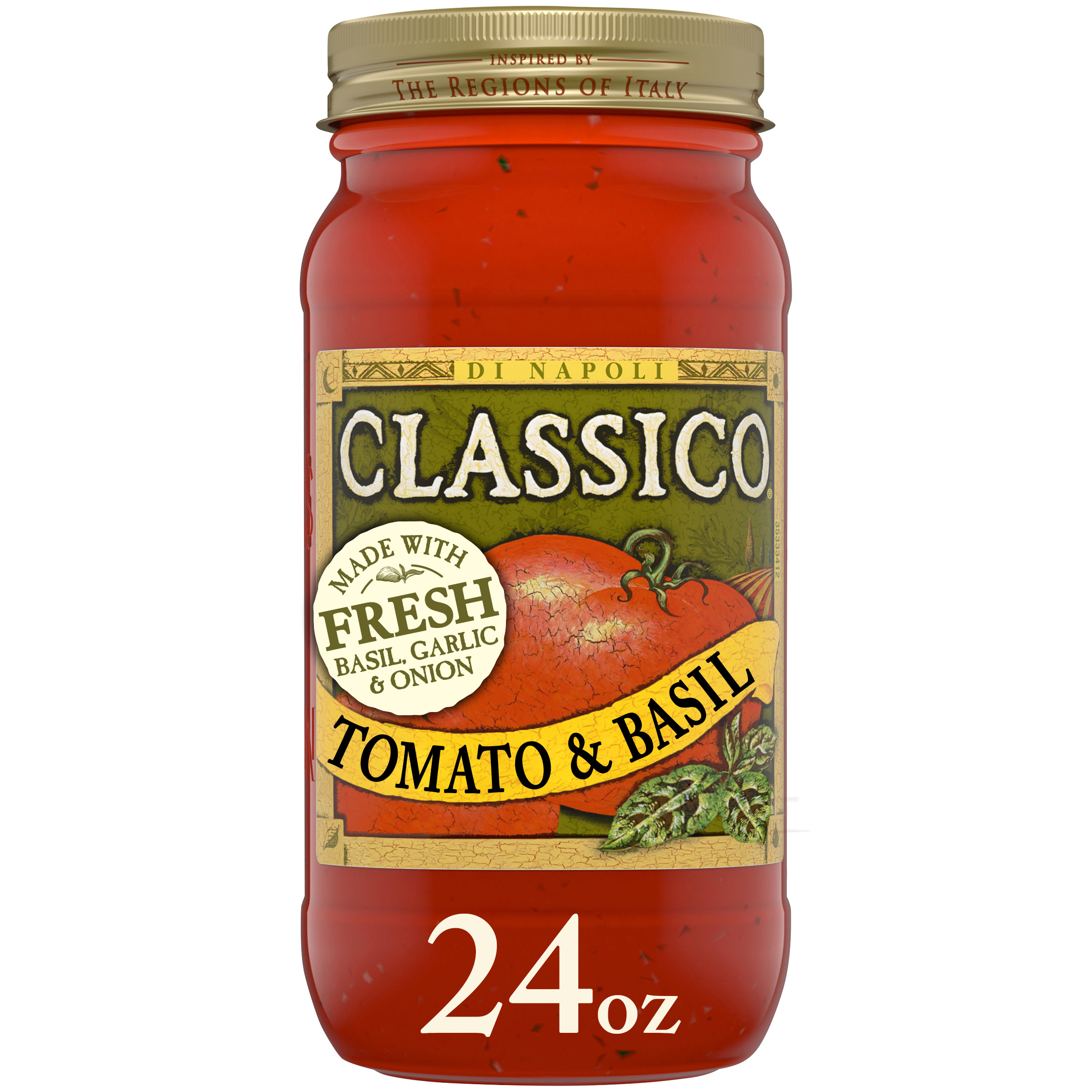 (2 pack) Classico Tomato & Basil Spaghetti Pasta Sauce, 24 oz. Jar thumbnail 2