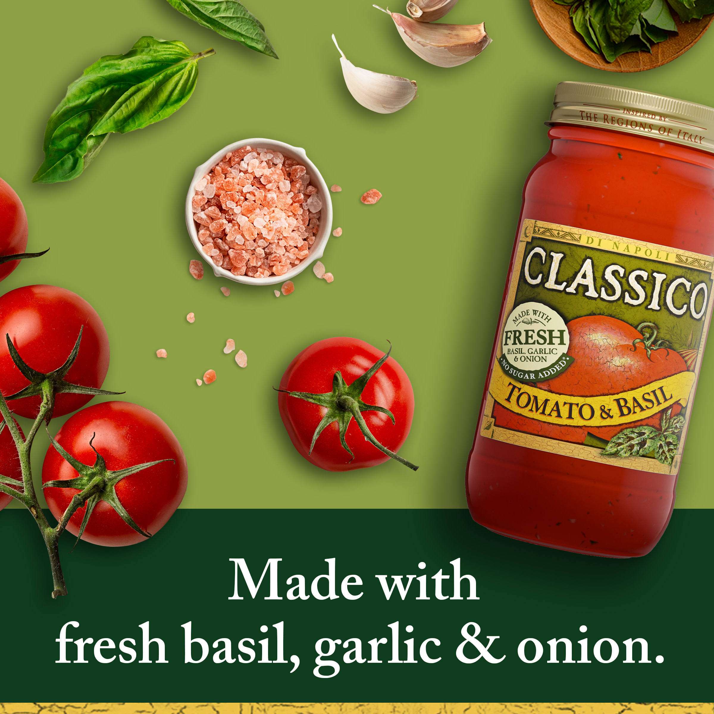 (2 pack) Classico Tomato & Basil Spaghetti Pasta Sauce, 24 oz. Jar thumbnail 3
