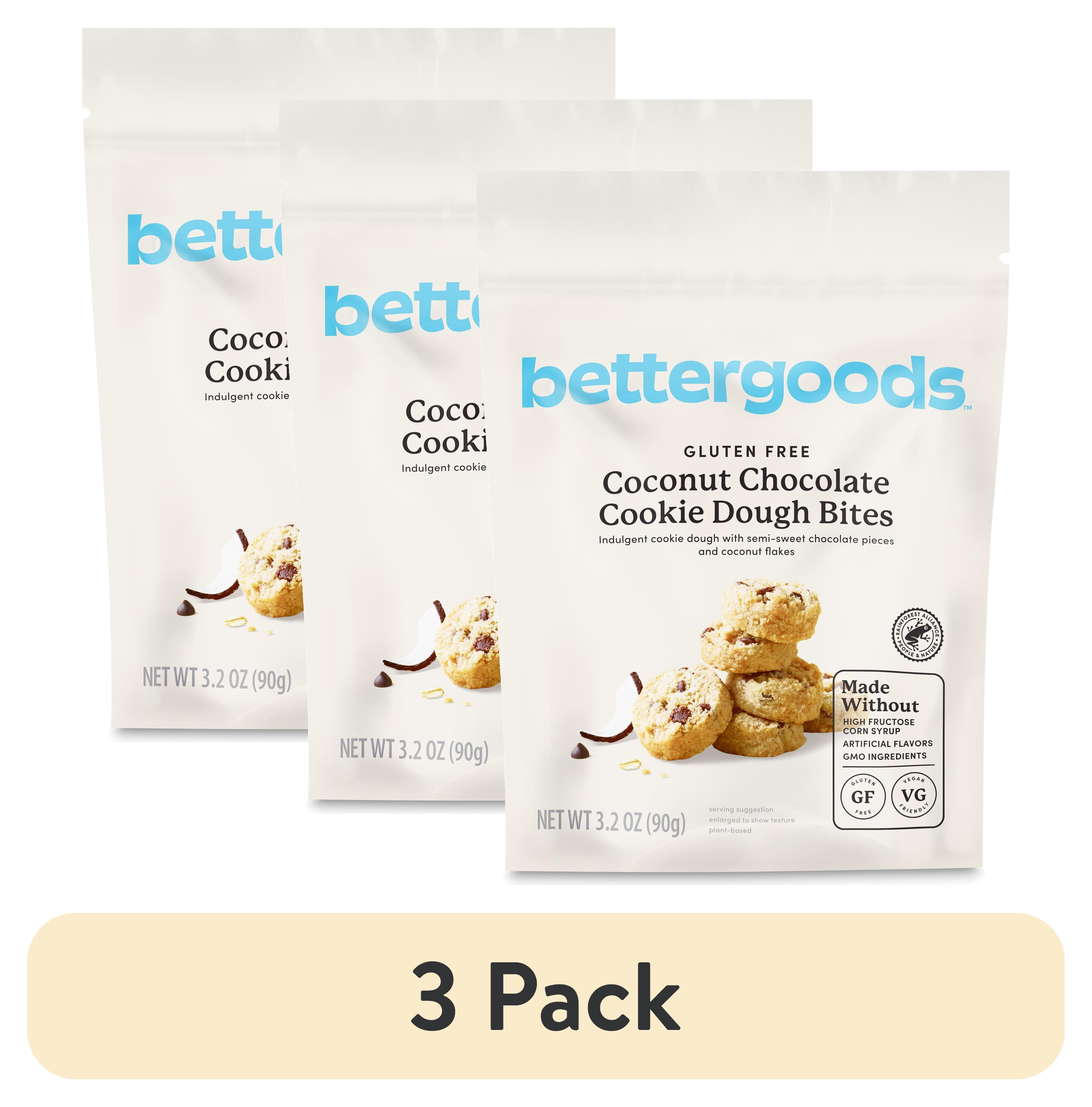 (3 pack) bettergoods Gluten Free Coconut Chocolate Cookie Dough Bites, 3.2 oz