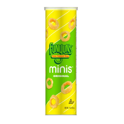 (3 pack) Funyuns Minis Onion Flavored Rings Original, 2.875 oz Canister thumbnail 4