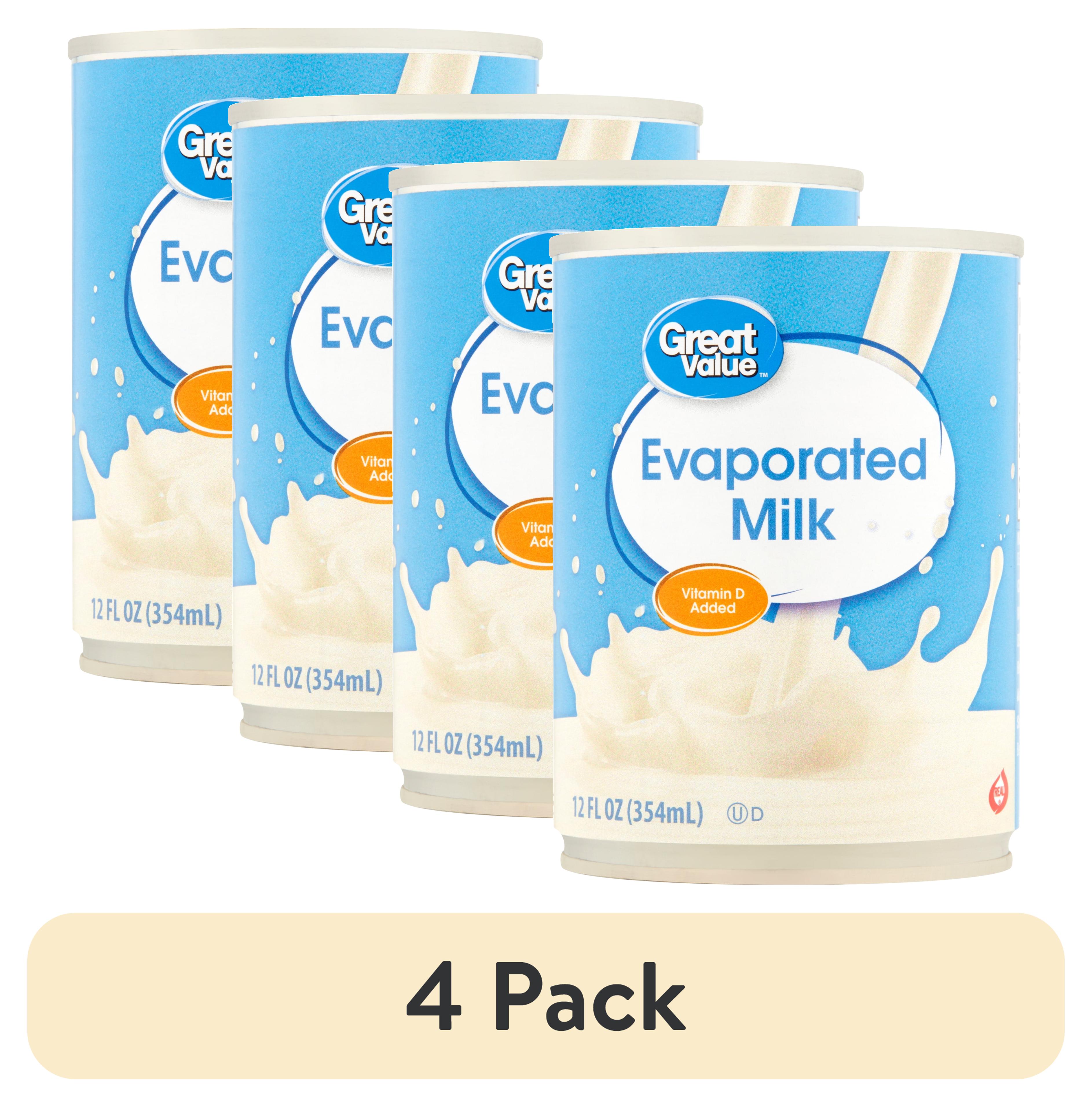 (4 pack) Great Value Evaporated Milk, 12 fl oz, 12 Servings