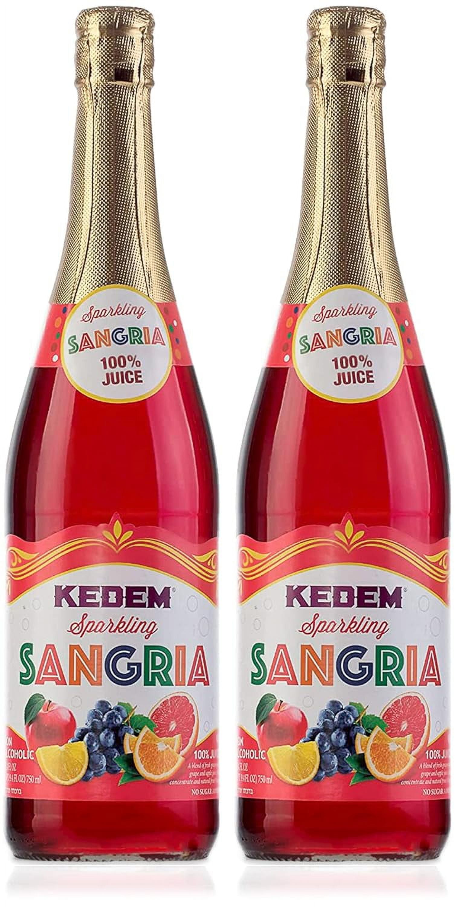 Kedem Sparkling Sangria, 25.4oz (2 Pack) | Made from 100% Juice, Non Alcoholic, No Added Sugar