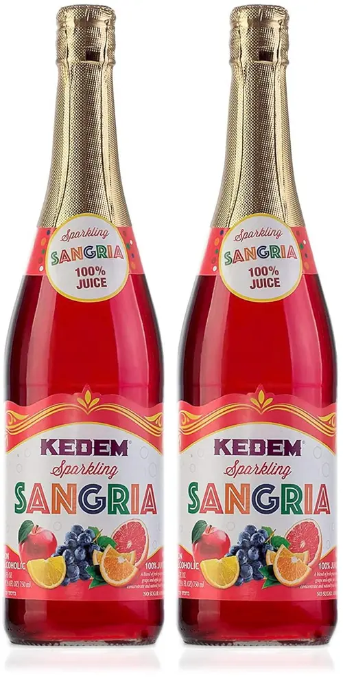 Kedem Sparkling Sangria, 25.4oz (2 Pack) | Made from 100% Juice, Non Alcoholic, No Added Sugar
