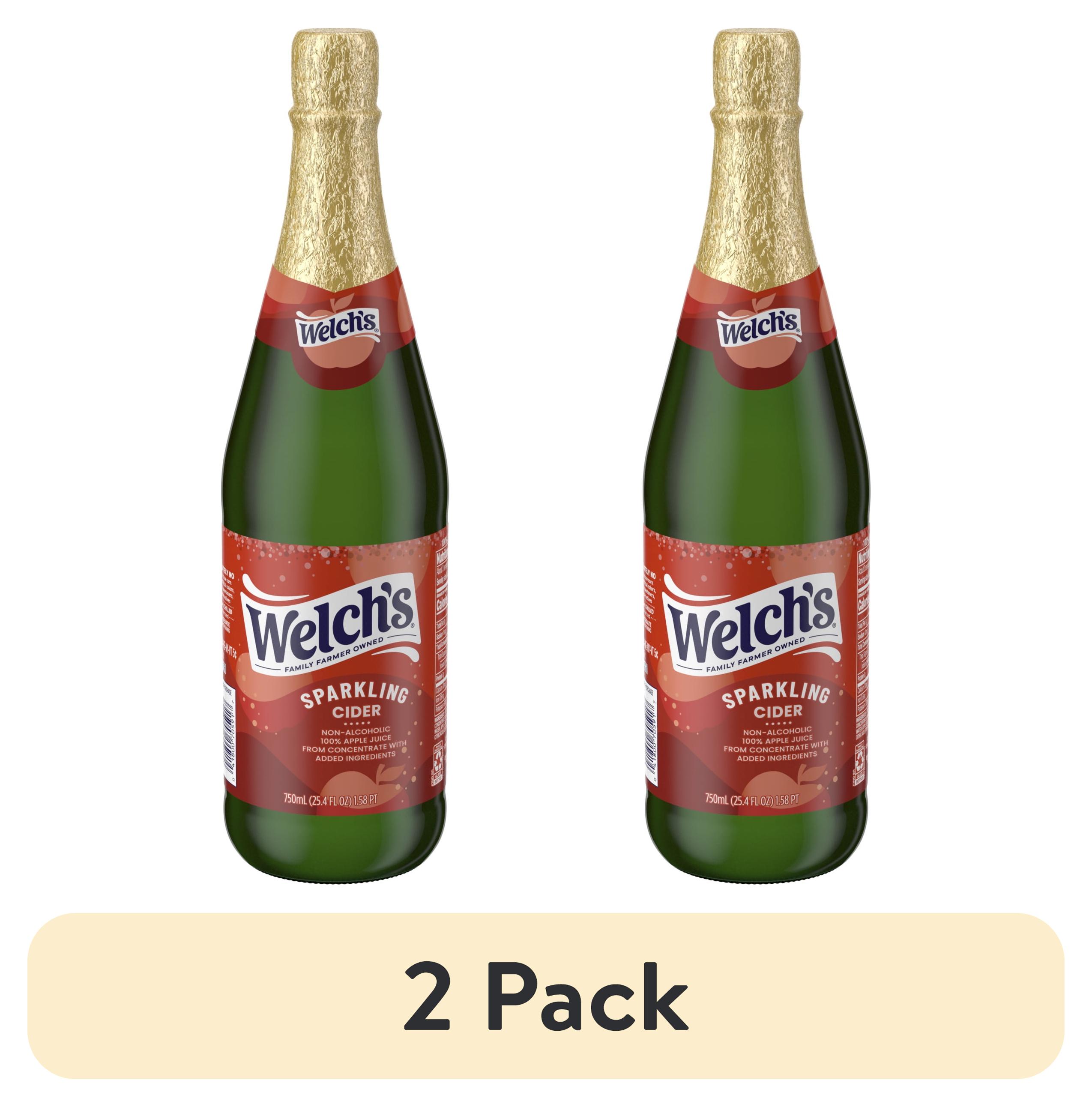 (2 pack) Welch's Non-Alcoholic Sparkling 100% Apple Juice, Cider, 25.4 fl oz Bottle