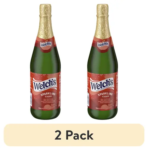 (2 pack) Welch's Non-Alcoholic Sparkling 100% Apple Juice, Cider, 25.4 fl oz Bottle