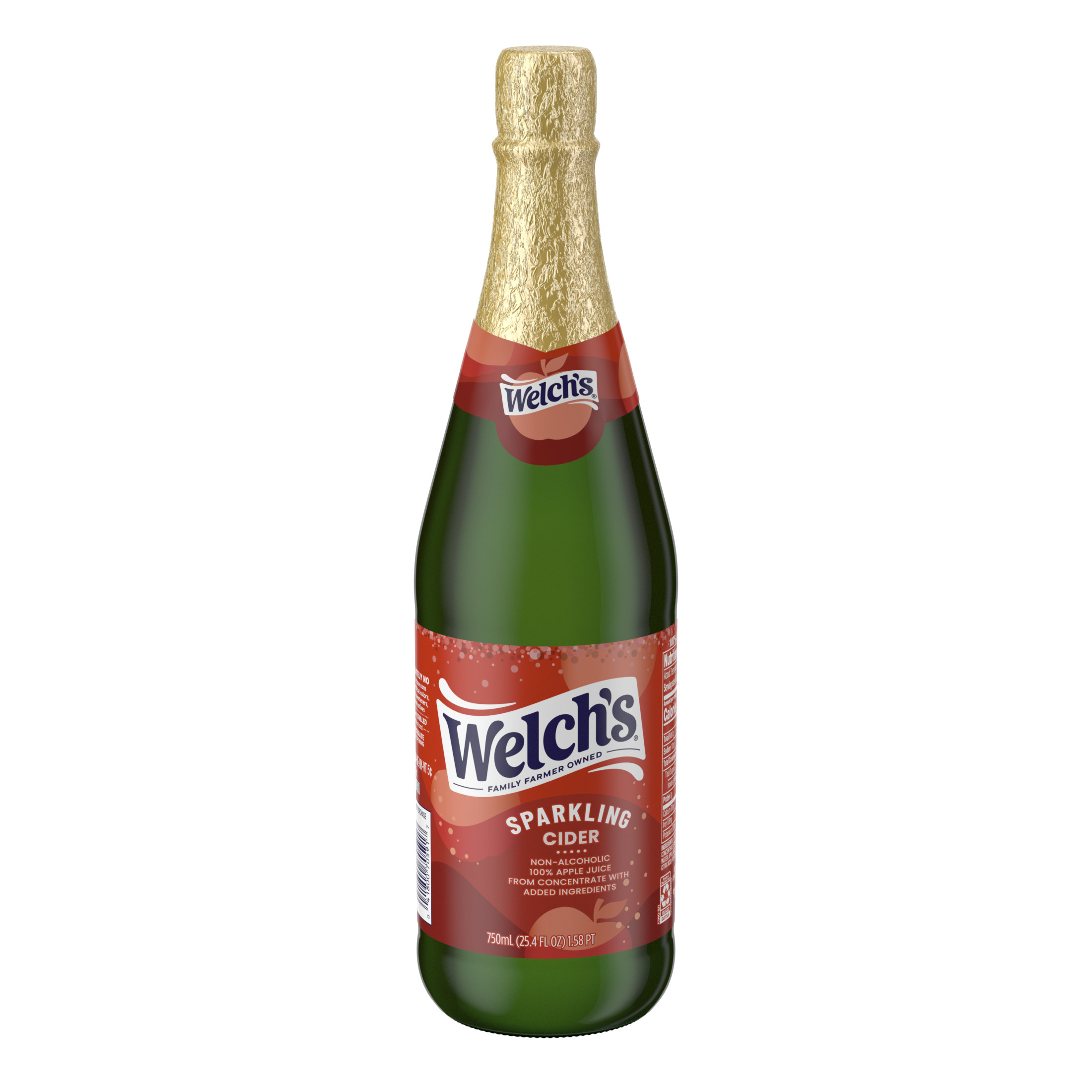 (2 pack) Welch's Non-Alcoholic Sparkling 100% Apple Juice, Cider, 25.4 fl oz Bottle thumbnail 2