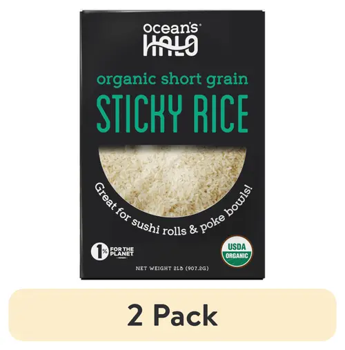(2 pack) Ocean's Halo Organic White Sticky Sushi Rice, 2 lb.