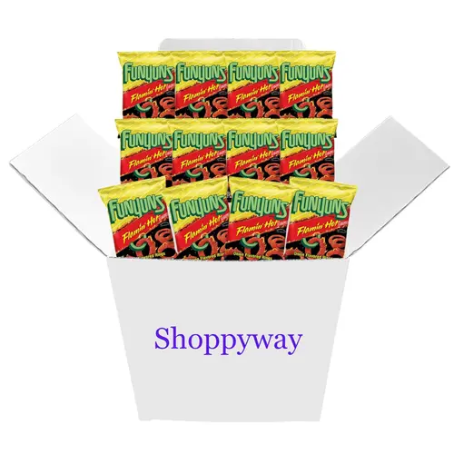Funyuns Flamin Hot Onion Flavored Rings, 1.25 Oz Bags, Pack of 12, Bundled by Shoppyway