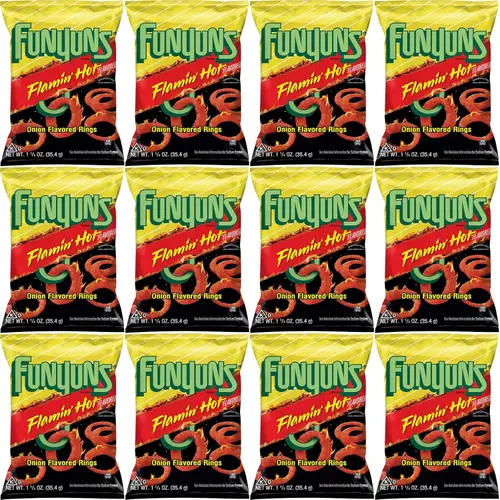 Funyuns Flamin Hot Onion Flavored Rings, 1.25 Oz Bags, Pack of 12, Bundled by Shoppyway thumbnail 2