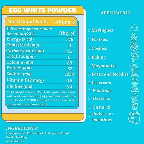 Adequate Foods Egg White Powder 500 gm (Pack of 1) | 2 min breakfast | 125 Omelets thumbnail 4