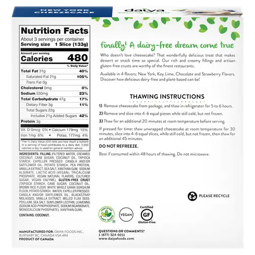 Daiya Deliciously Dairy Free New York Cheezecake, 14.1 Ounce -- 8 per case. thumbnail 2