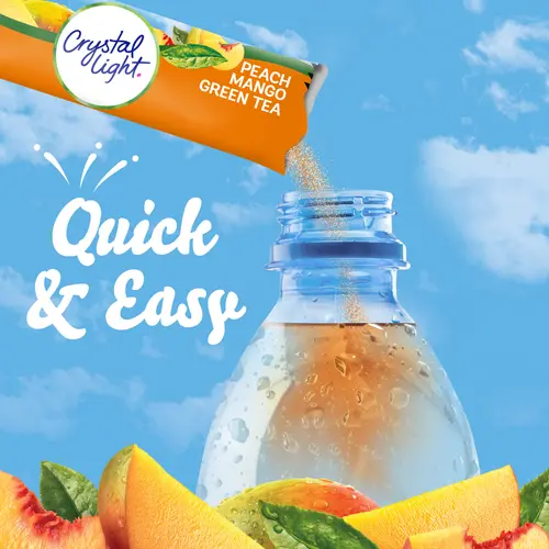 (2 pack) Crystal Light Peach Mango Green Tea Sugar Free Drink Mix Singles, 10 ct On-the-Go-Packets thumbnail 4