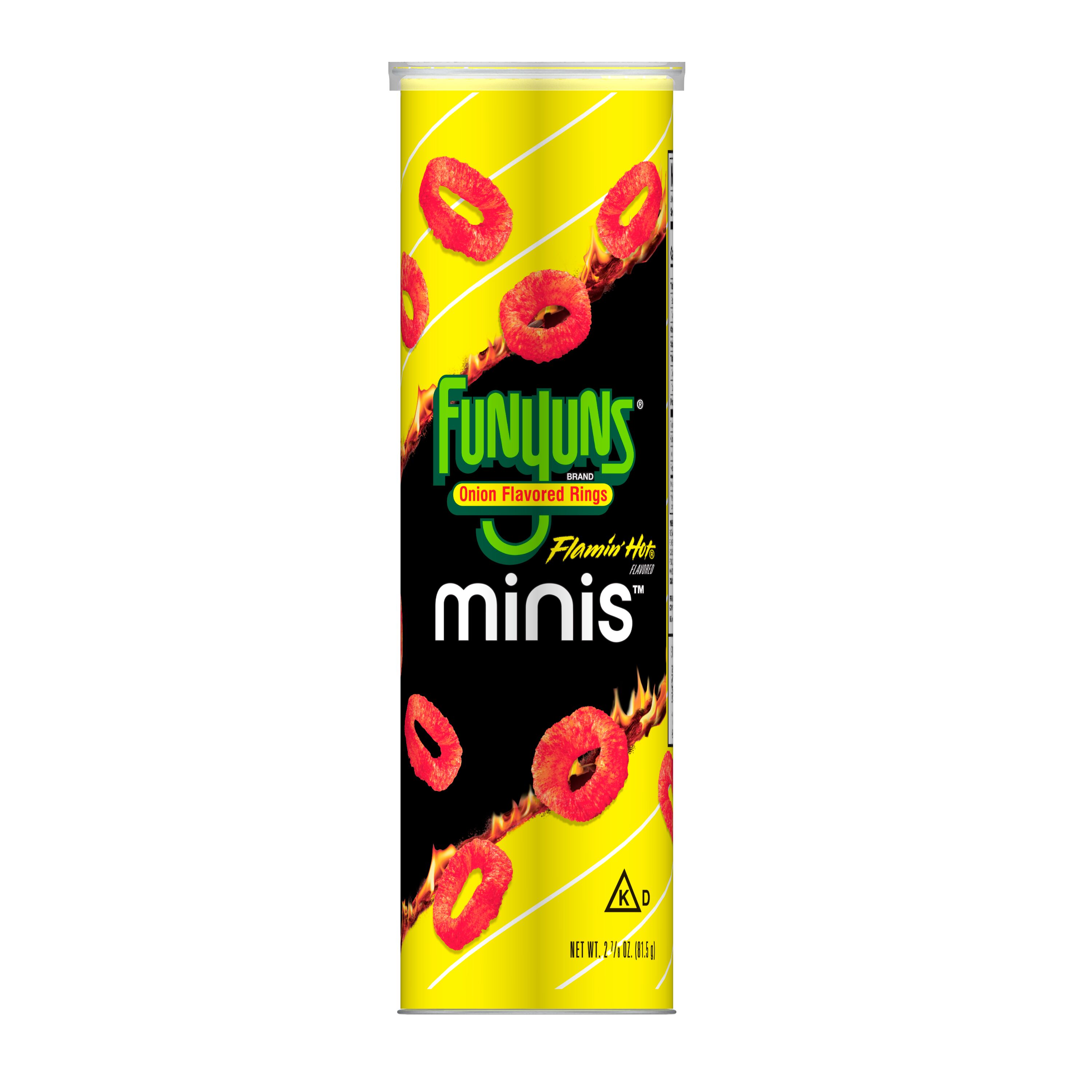 (3 pack) Funyuns Minis Flamin Hot Flavored Onion Rings, 2.785 oz Canister thumbnail 3