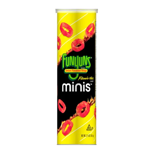 (3 pack) Funyuns Minis Flamin Hot Flavored Onion Rings, 2.785 oz Canister thumbnail 3
