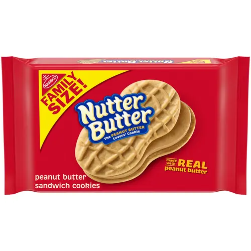 (3 pack) Nutter Butter Family Size Peanut Butter Sandwich Cookies, 16 oz thumbnail 2