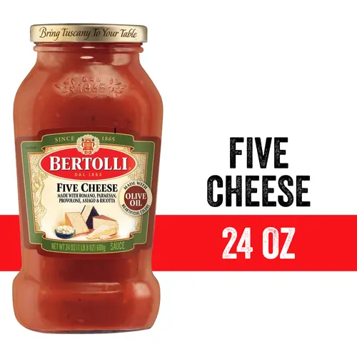 (6 pack) Bertolli Pasta Sauce Five Cheese, Spaghetti Tomato Sauce, 24 oz thumbnail 4