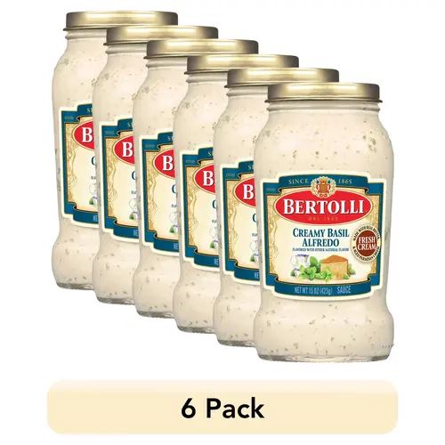 (6 pack) Bertolli Alfredo Sauce with Basil, Spaghetti Pasta Sauce, 15 oz thumbnail 2