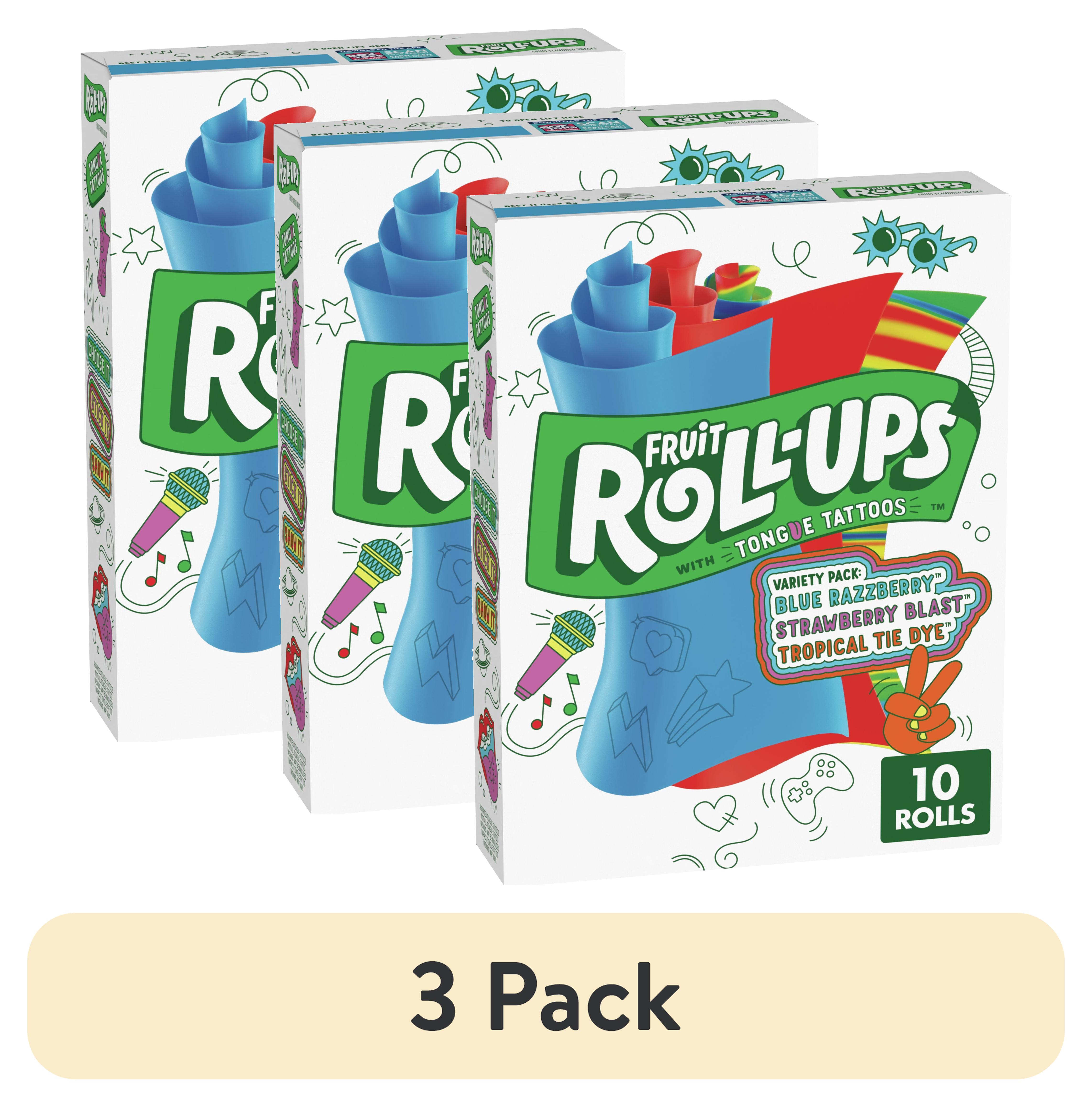 (3 pack) Fruit Roll-Ups Fruit Flavored Snacks, Variety Pack, Pouches, 10 ct
