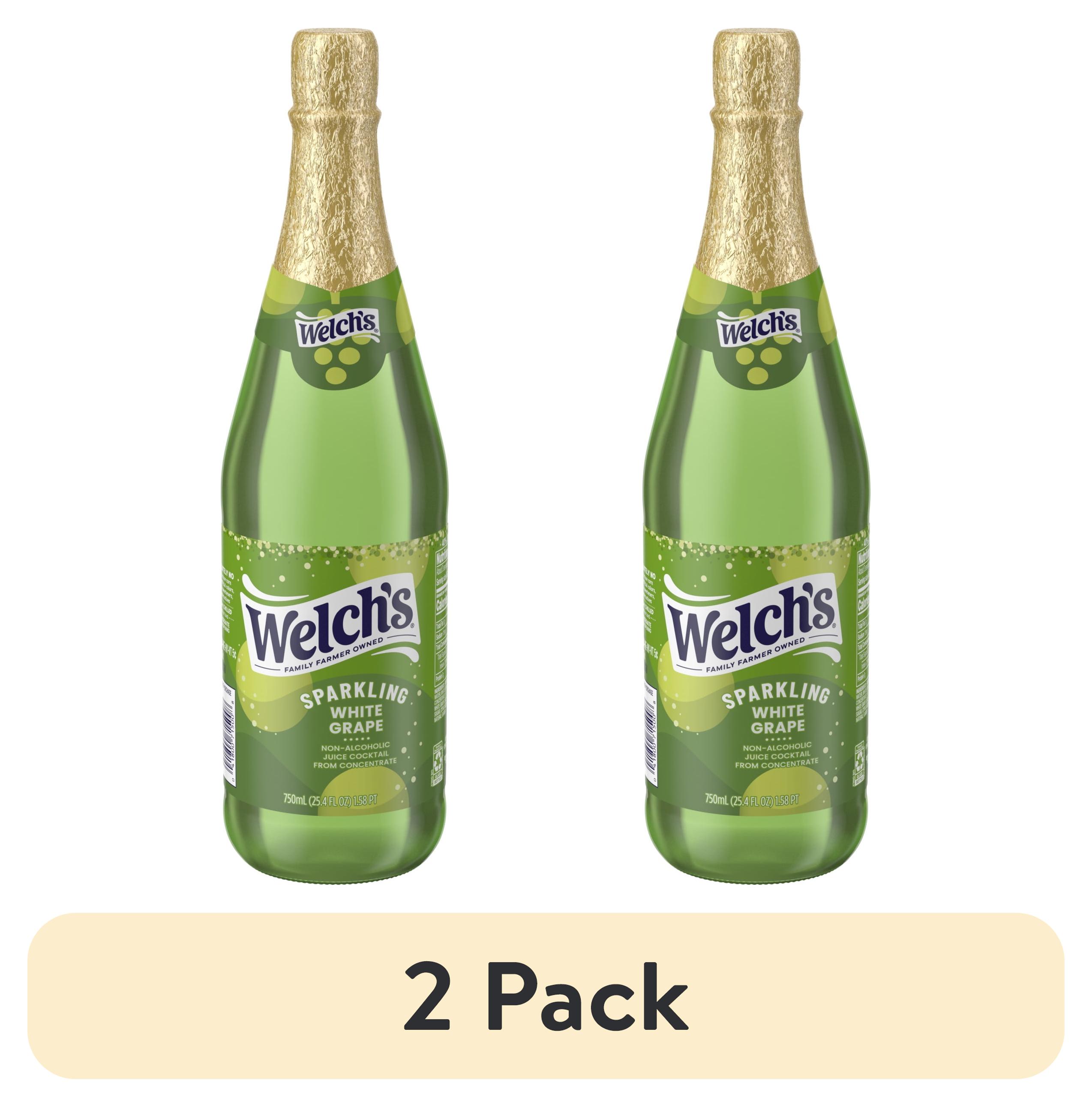 (2 pack) Welch's Non-Alcoholic Sparkling Juice Cocktail, White Grape, 25.4 fl oz Bottle