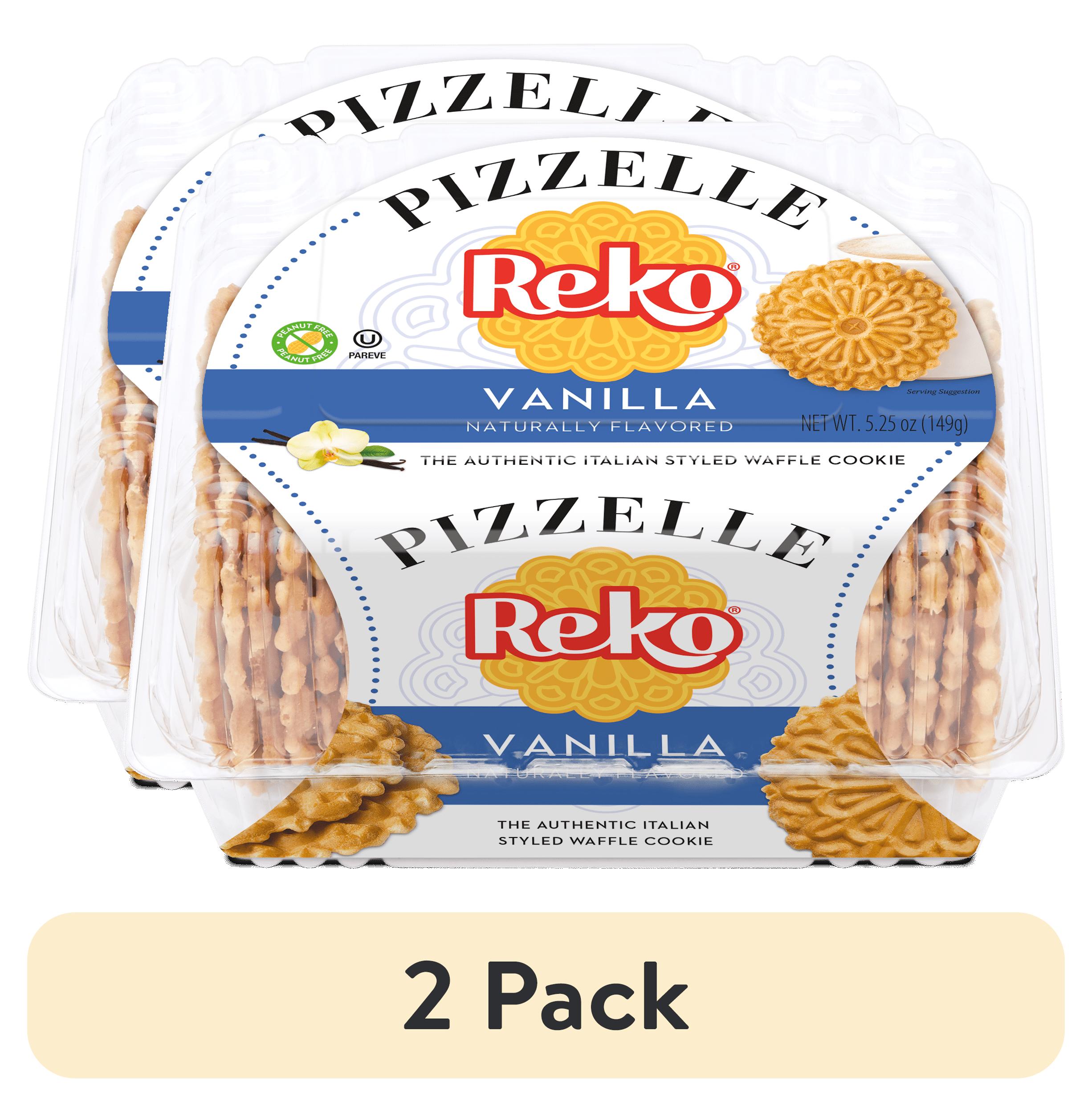 (2 pack) Reko Pizzelle Vanilla Italian Waffle Cookie, 5.25 oz, 150g