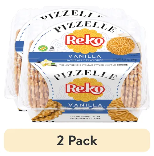 (2 pack) Reko Pizzelle Vanilla Italian Waffle Cookie, 5.25 oz, 150g thumbnail 2