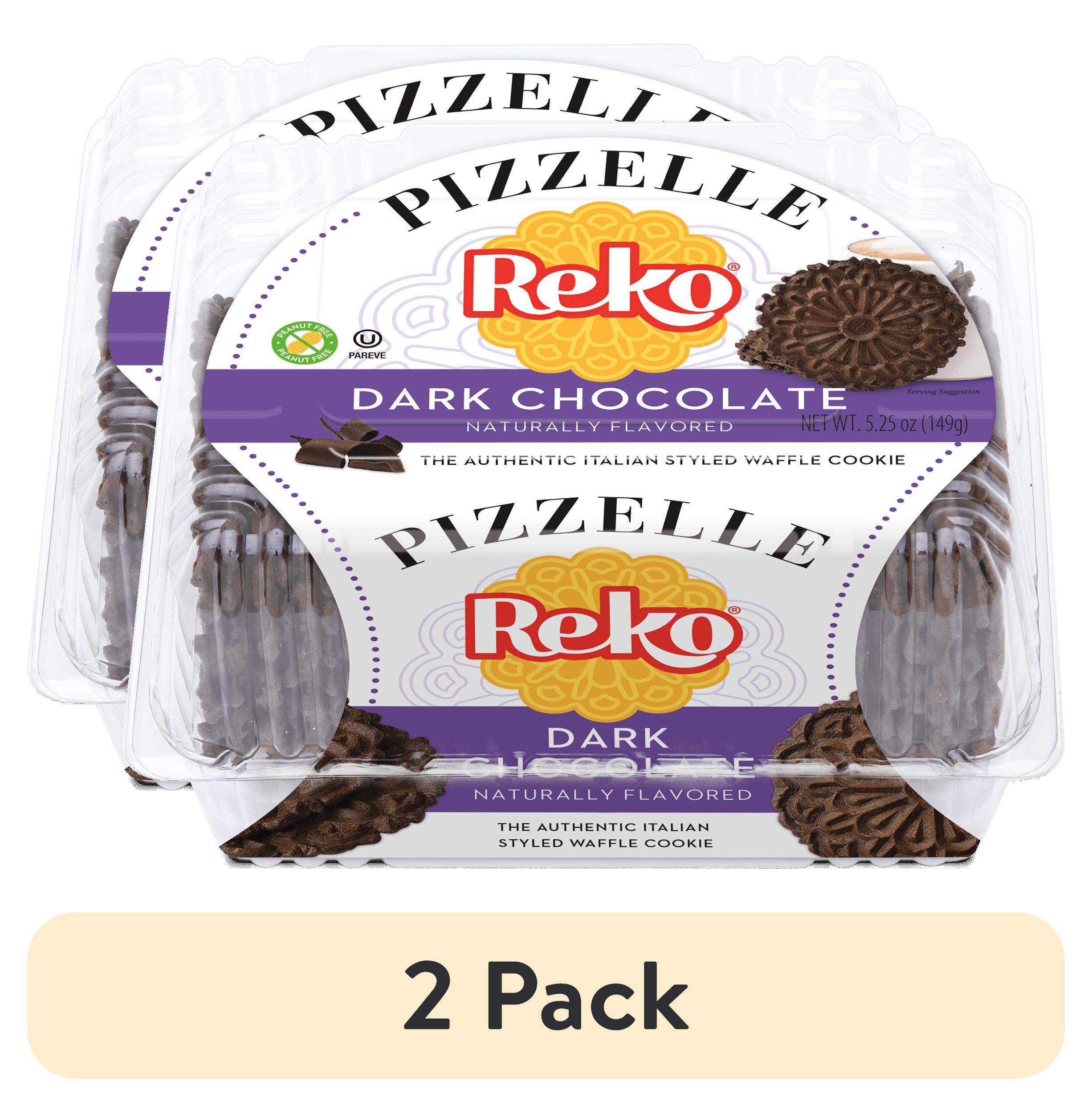 (2 pack) Reko Pizzelle Dark Chocolate, Italian Style Waffle Cookies, 5.25oz, 150g thumbnail 2