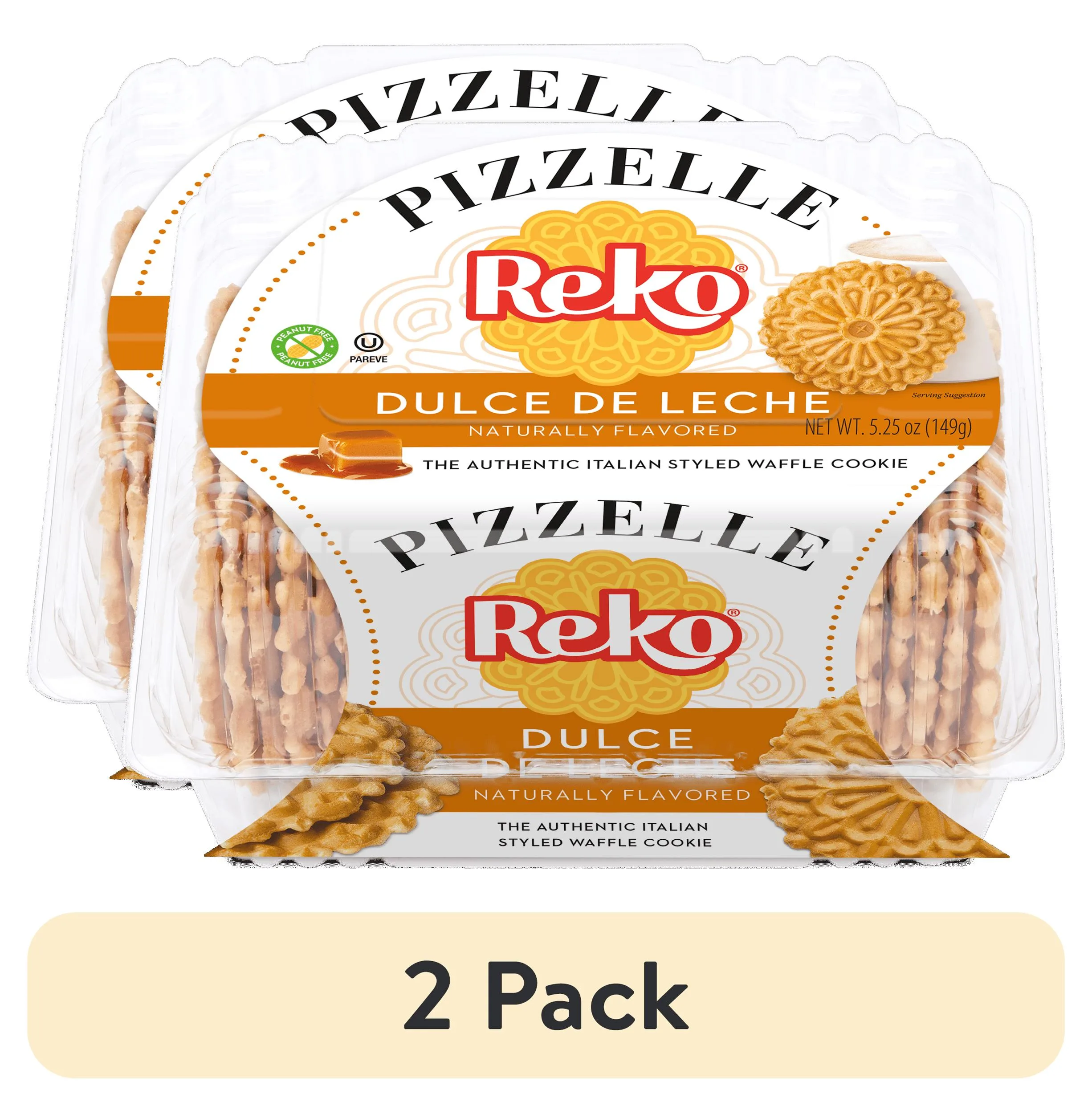 (2 pack) Reko Pizzelle Dulce de Leche, 5.25oz, 150g