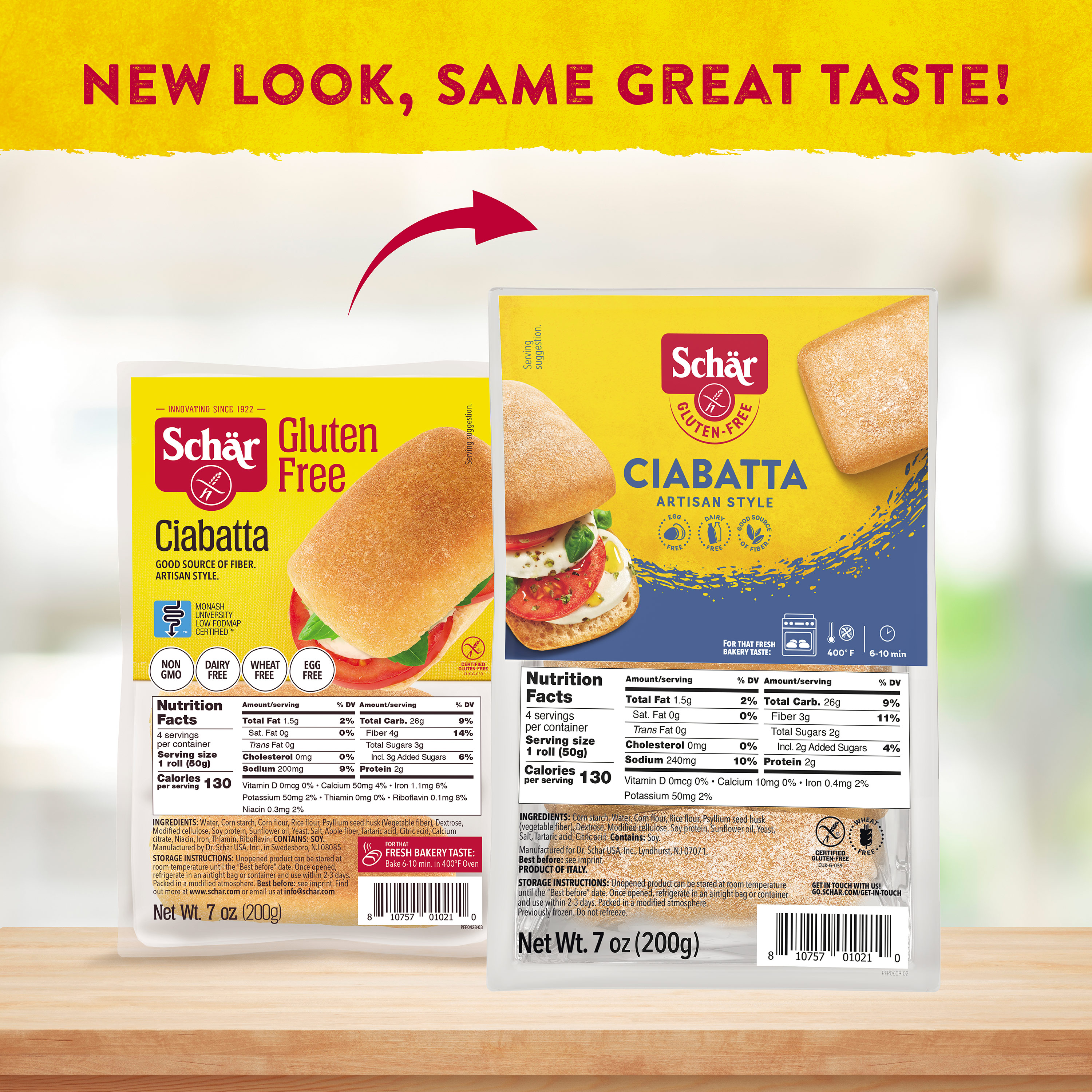 (3 pack) Schar Gluten Free Ciabatta Rolls, Artisan Bread Rolls Multipack, 7 oz, 4 Count thumbnail 3