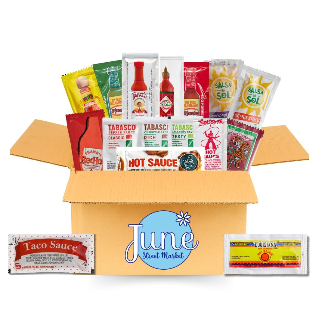 Hot Sauce Single Serve Packets Variety Pack - Assortment of up to 16 Different Varieties (64 Count)