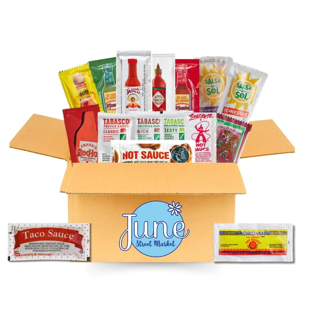 Hot Sauce Single Serve Packets Variety Pack - Assortment of up to 16 Different Varieties (64 Count)