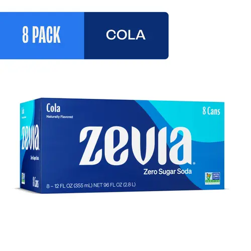 (3 pack) Zevia Zero Sugar, 0 Calorie Cola Soda Pop, 12 fl oz, 8 Pack Cans thumbnail 2