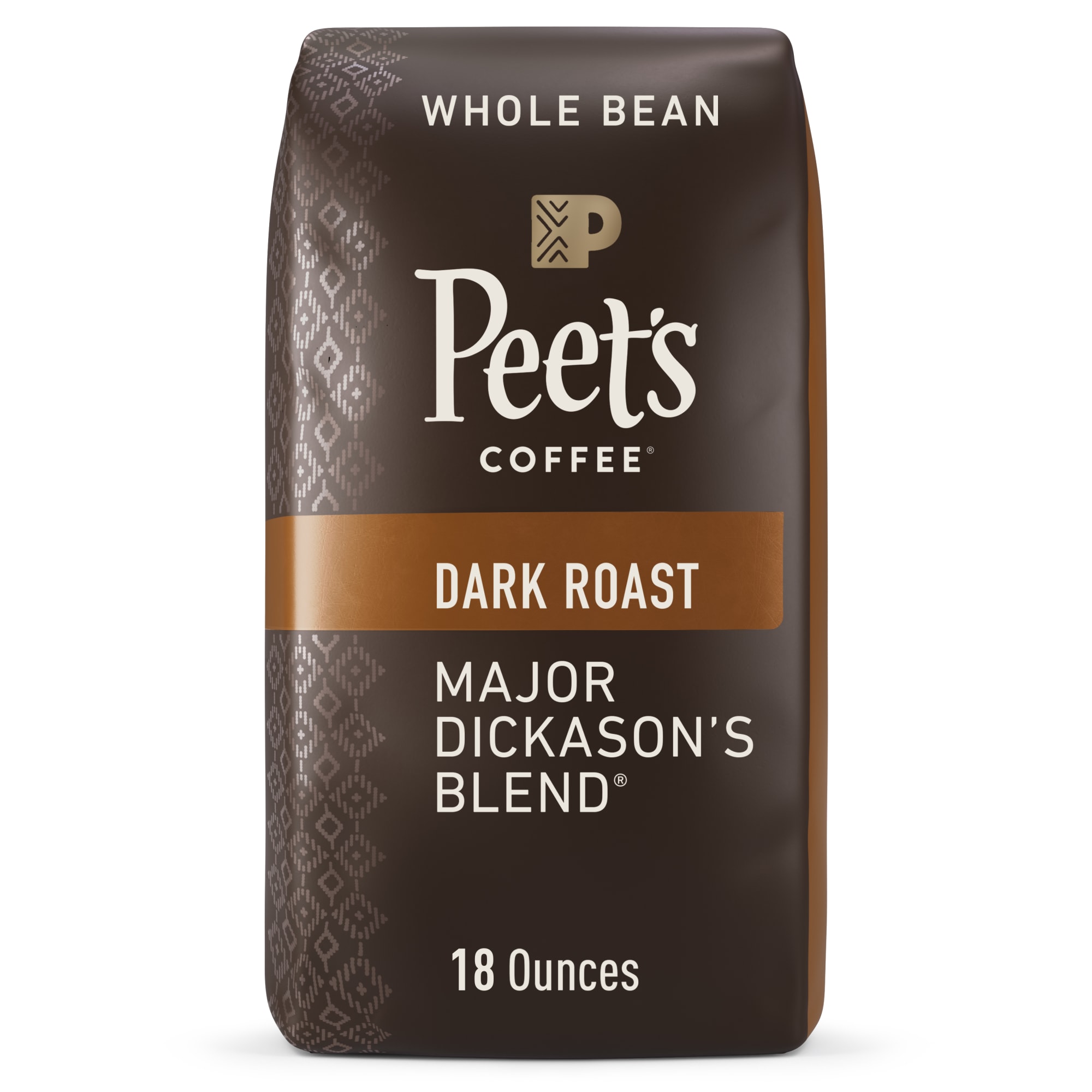 (2 pack) Peet's Coffee Major Dickason's Blend Premium Dark Roast Whole Bean Coffee, Arabica, 18 oz thumbnail 3