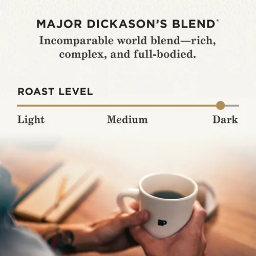 (2 pack) Peet's Coffee Major Dickason's Blend Premium Dark Roast Whole Bean Coffee, Arabica, 18 oz thumbnail 4