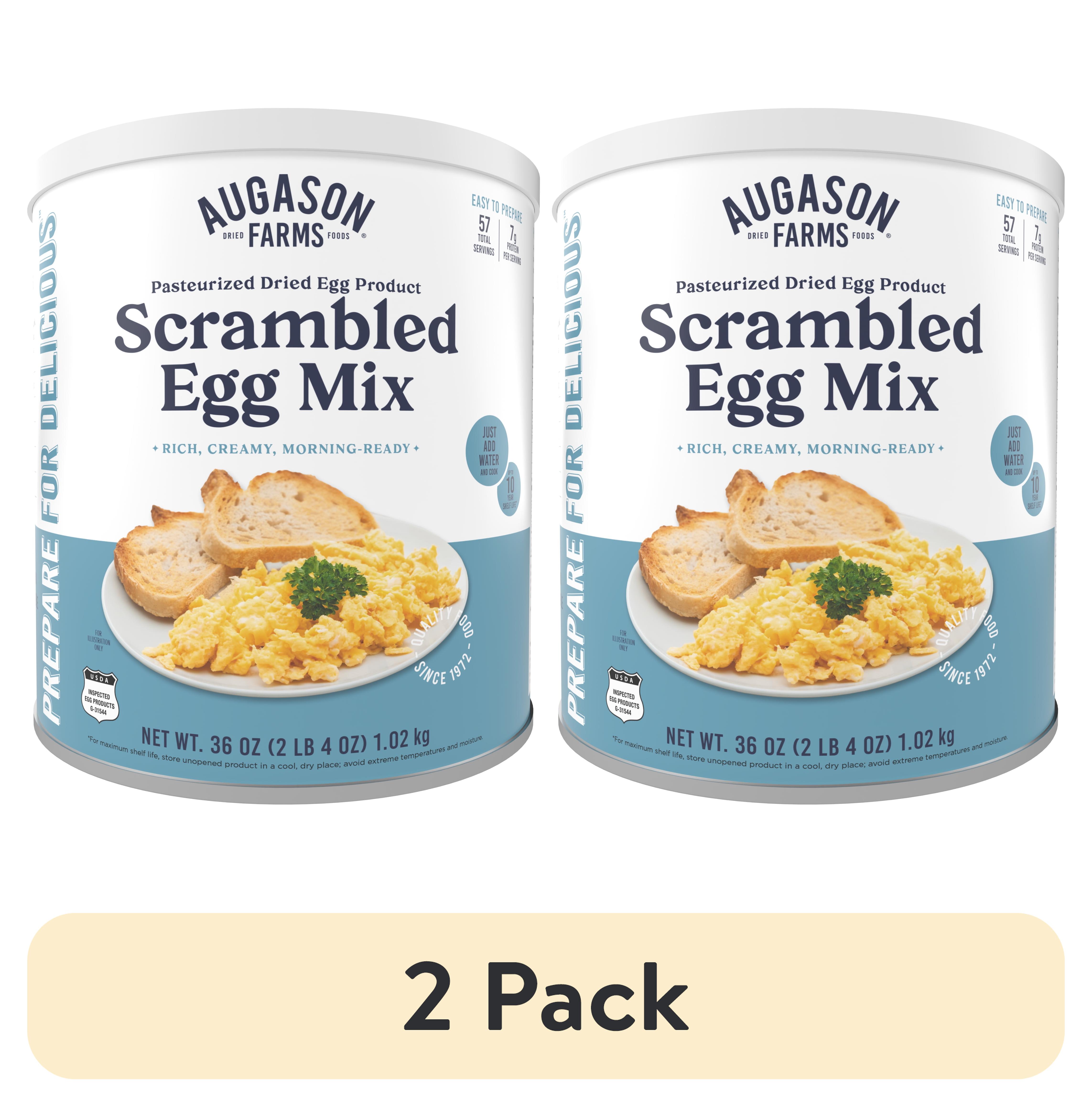 (2 pack) Augason Farms Scrambled Egg Mix Large Can
