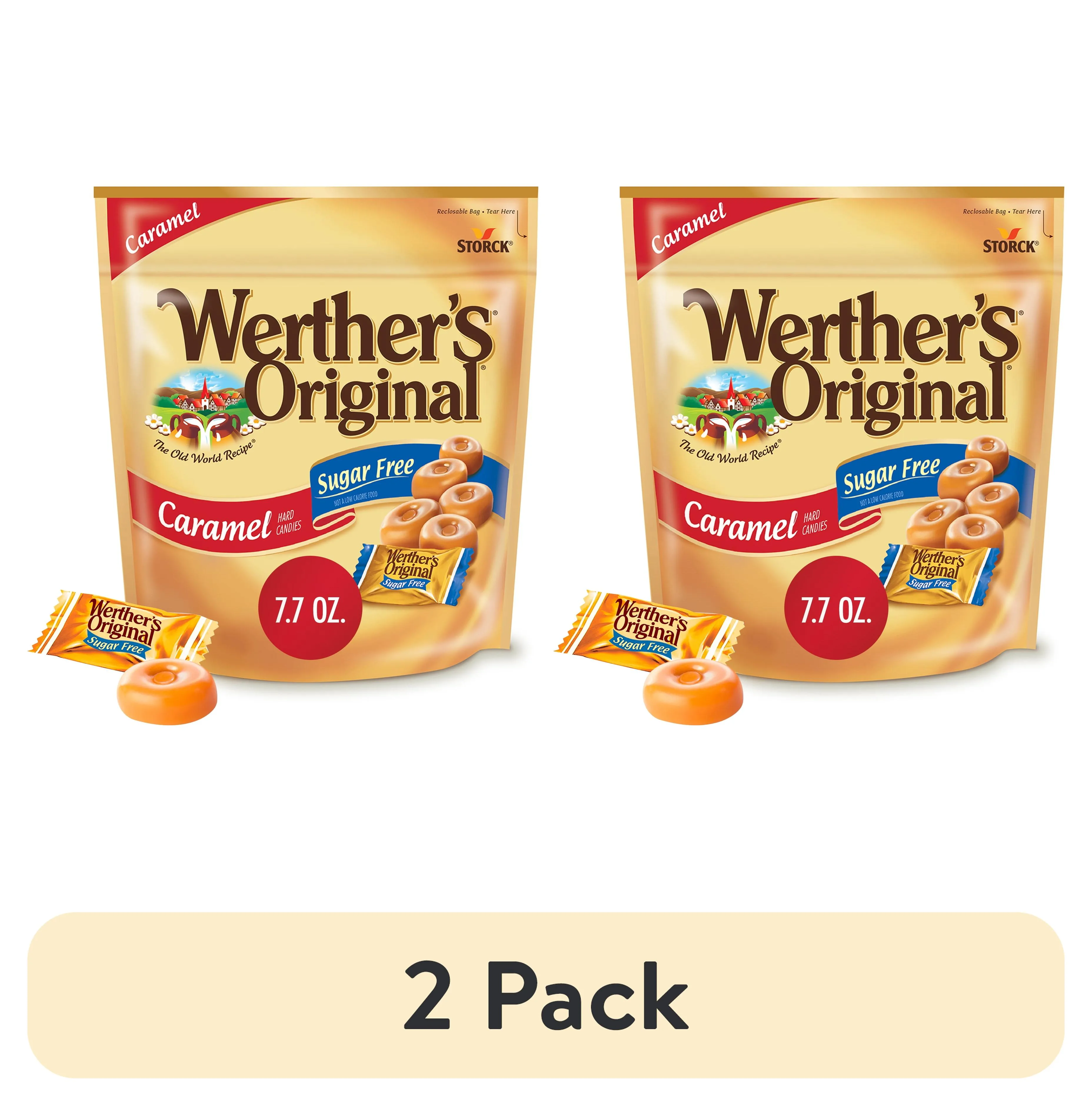 (2 pack) Werther's Original Hard Sugar Free Caramel Candy, 7.7 oz