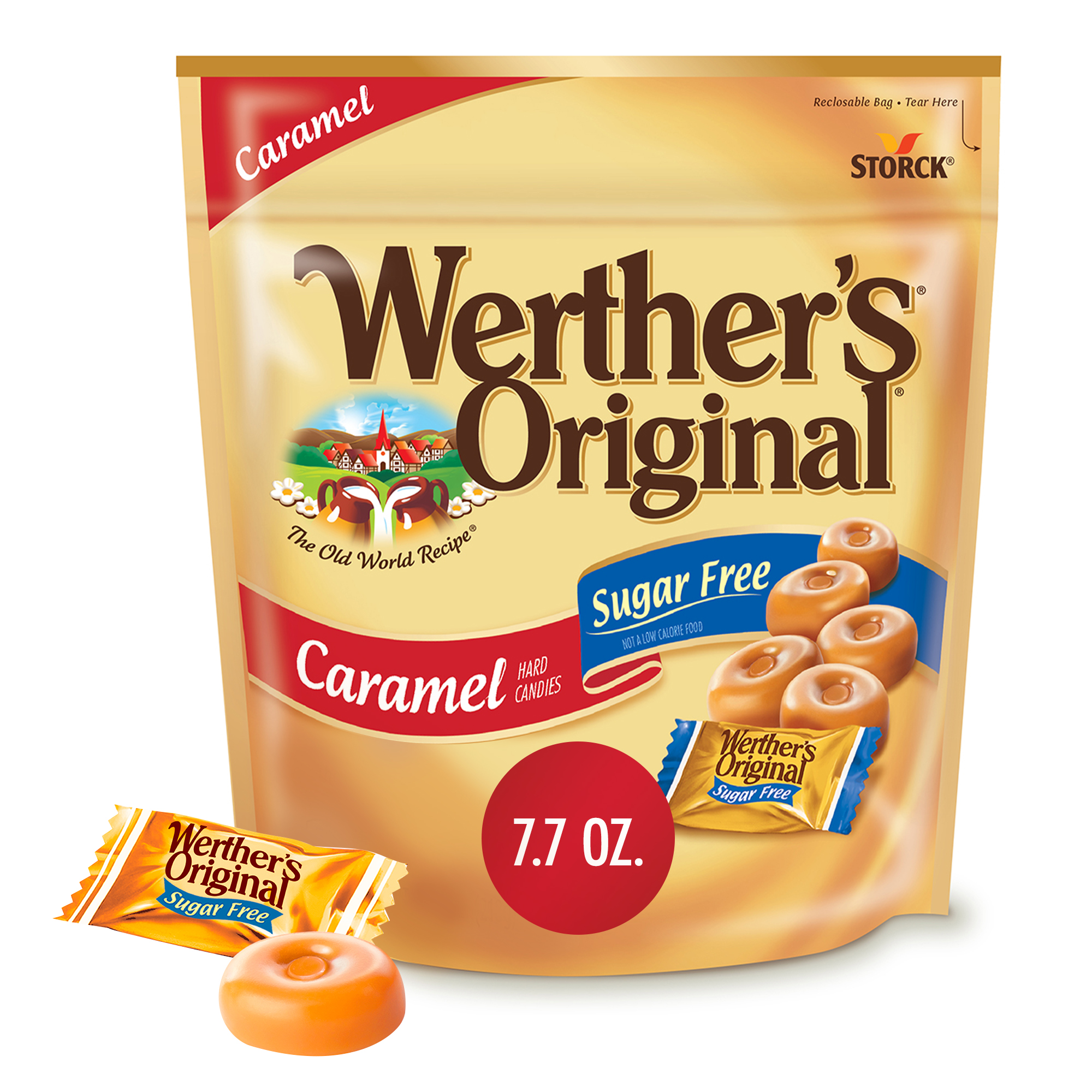 (2 pack) Werther's Original Hard Sugar Free Caramel Candy, 7.7 oz thumbnail 2