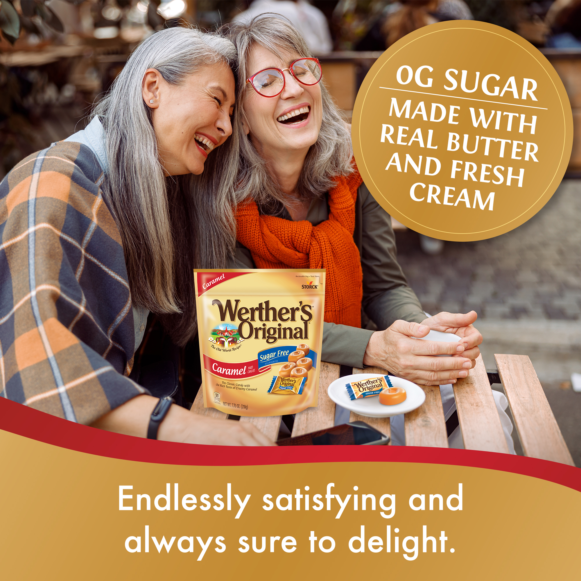 (2 pack) Werther's Original Hard Sugar Free Caramel Candy, 7.7 oz thumbnail 4