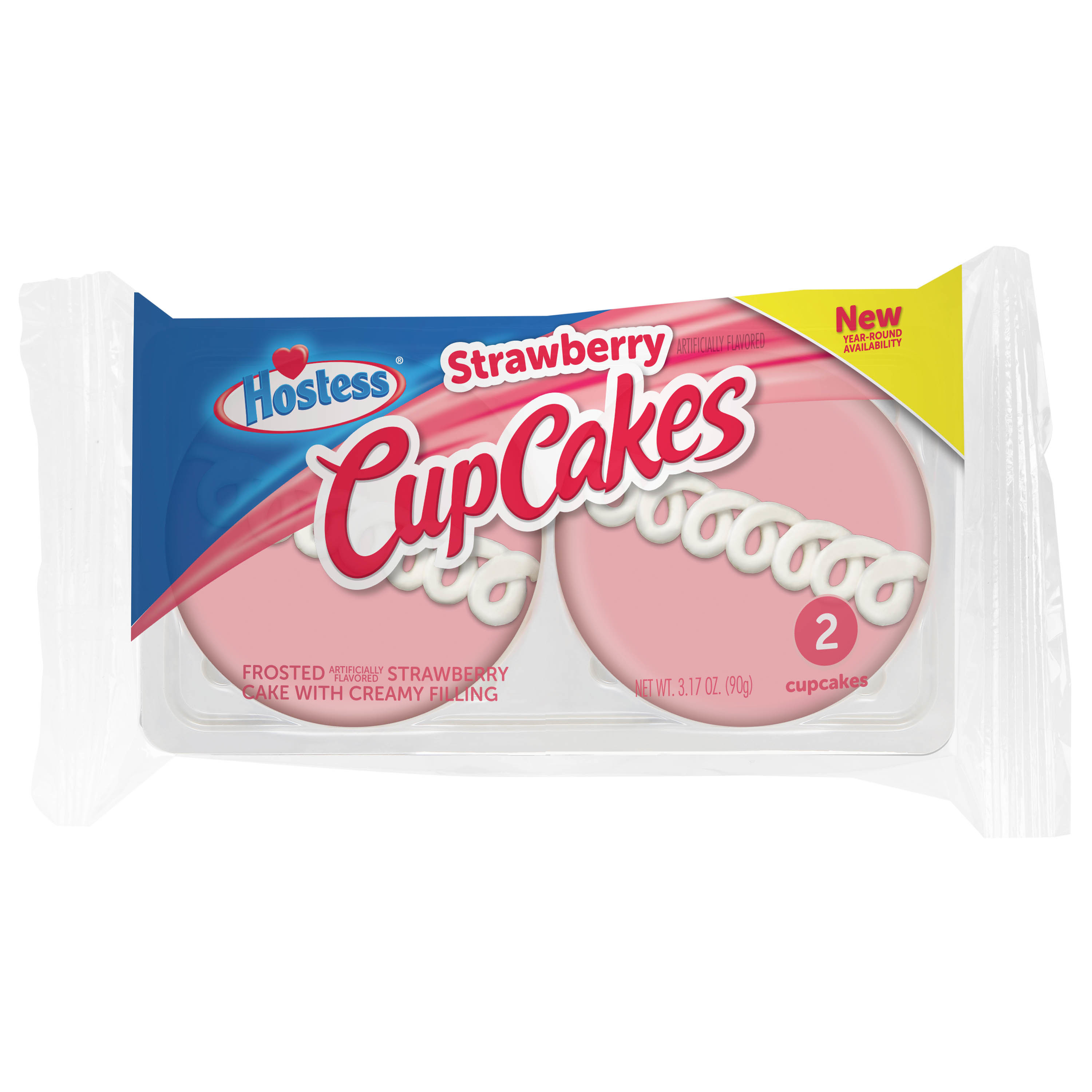 (2 pack) HOSTESS Strawberry Cup Cakes, Single Serve, 2 count, 3.17 oz thumbnail 2
