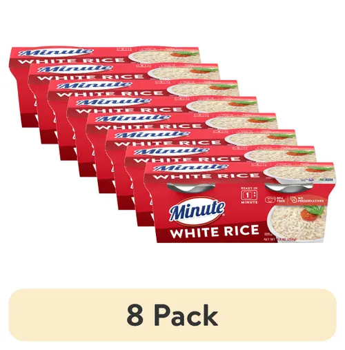(8 pack) Minute White Rice, Microwaveable Rice Cups, Gluten Free, 8.8 oz, 2 Count thumbnail 2
