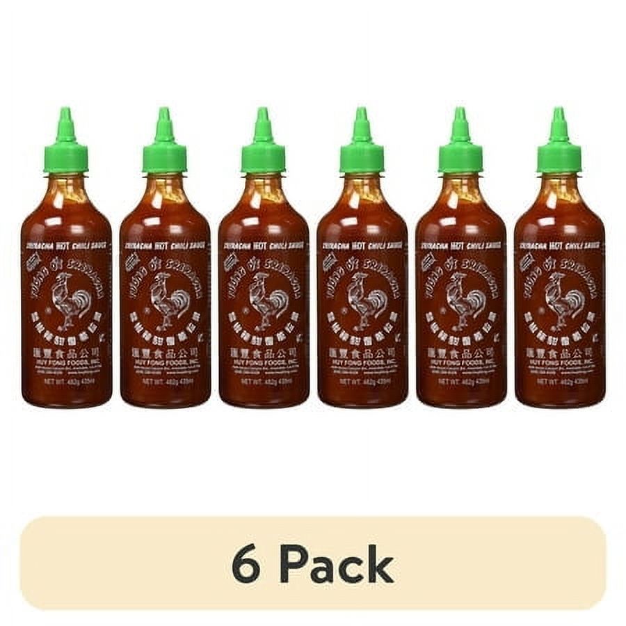 (6 pack) Huy Fong Foods Sriracha Hot Chili Sauce, Medium (17 oz.)