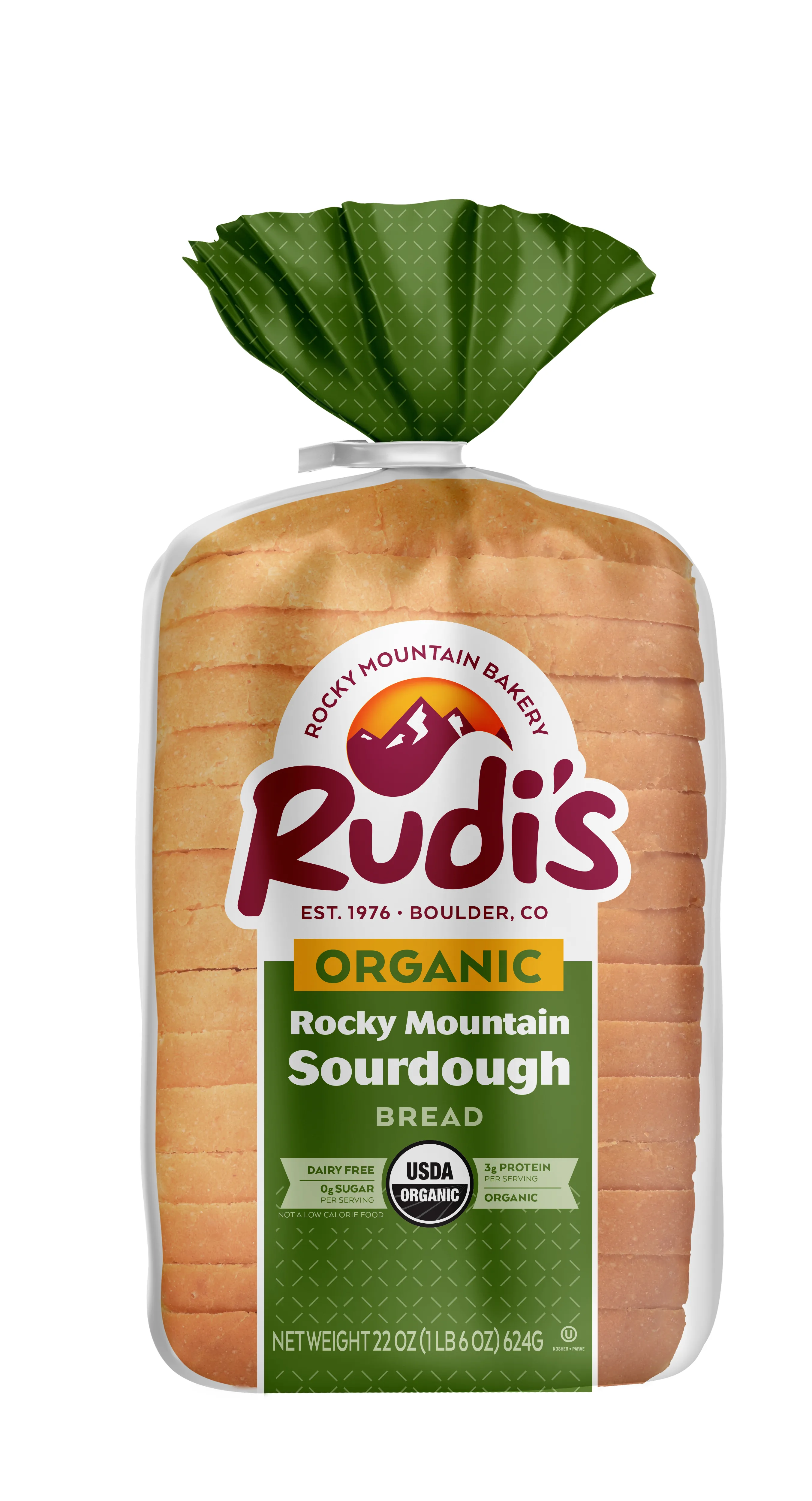 Rudi's Organic Bakery,Rudis Organic Rocky Mountain Sourdough Sandwich Bread, 22 Ounce -- 8 per case.