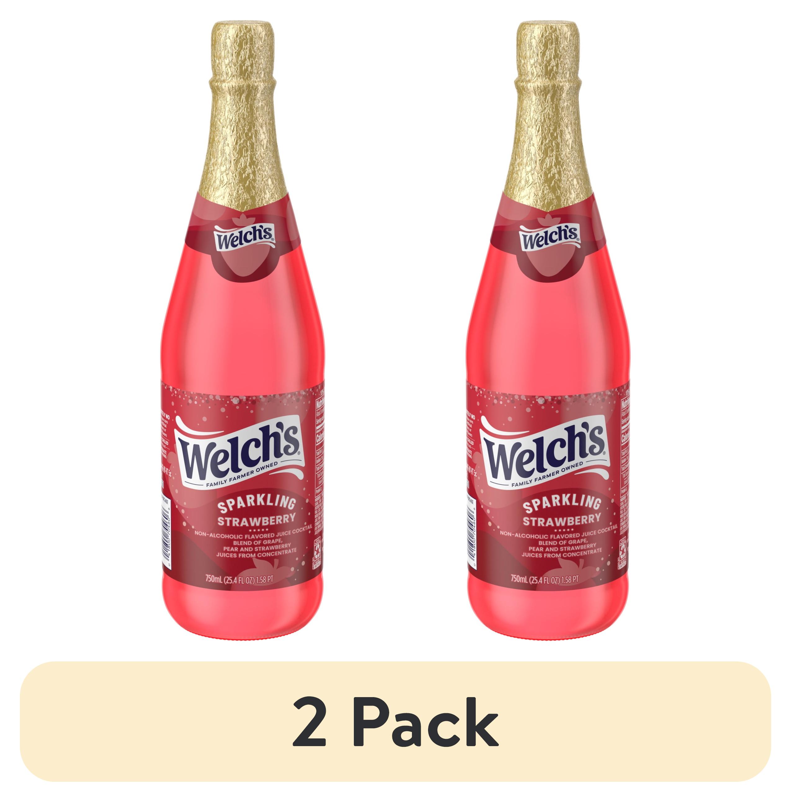 (2 pack) Welch's Non-Alcoholic Sparkling Strawberry Juice Cocktail, 25.4 fl oz Bottle
